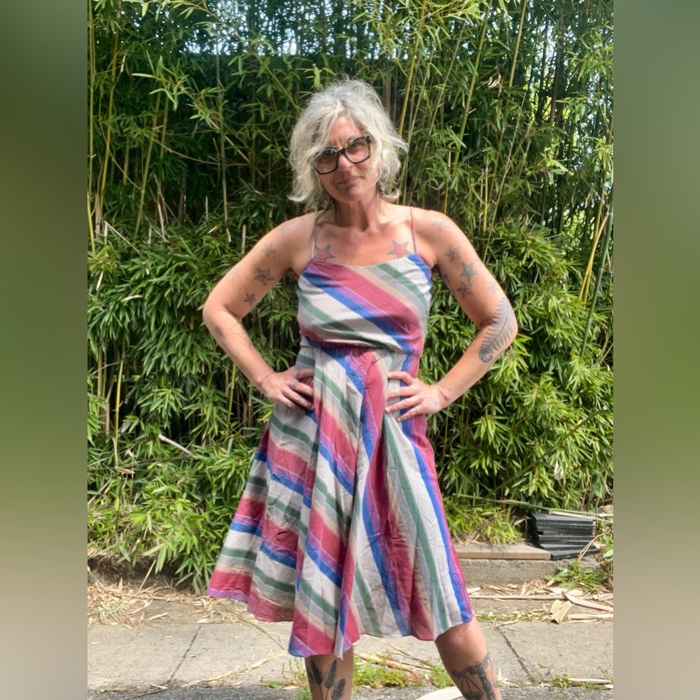 1970’s/80’s vintage striped sundress women’s size small